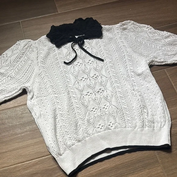 LOFT White Collared Sweater - Picture 3 of 10